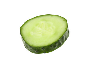 Piece of fresh cucumber isolated on white
