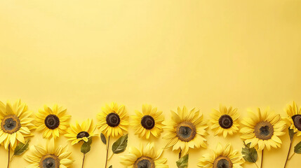 Fototapeta premium Sunflower flower pattern background illustration