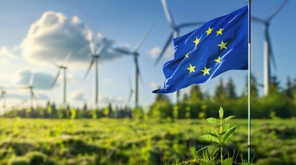 The EU Green Deal-comprehensive green economic recovery plan-environmental sustainability, reducing carbon emissions, and promoting clean energy technologies.