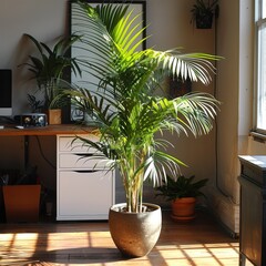 Fototapeta premium Areca Palm in an Office as a Natural Divider