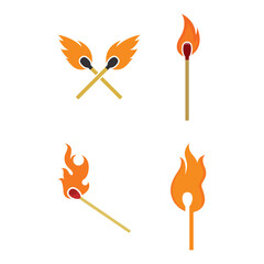 match stick logo vector icon illustration