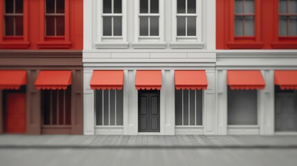 Obraz premium A visual representation of a recession with empty storefronts and rising unemployment, banner, with copy space