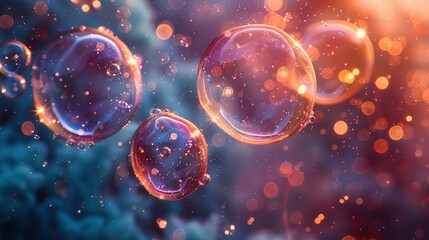 Naklejka premium Effervescent Soap Bubbles