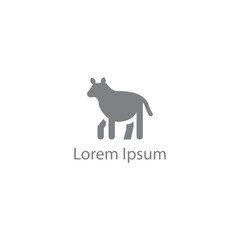 simple logo with a calf, gray and white color