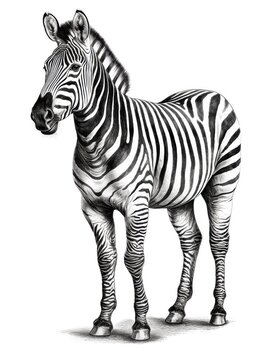 recommend clip art: Black and white Vintage engraved art of a zebra in a referee uniform, isolated on white background, ink sketch illustration, simple vector art design, highly detailed line art, high contrasty 