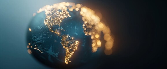 Design a world travel commercial with elegant lighting and copy space