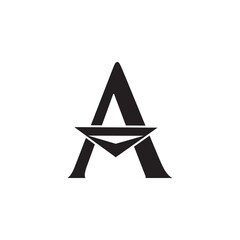 Letter A Vector Icon on White Background