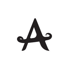 Letter A Vector Icon on White Background