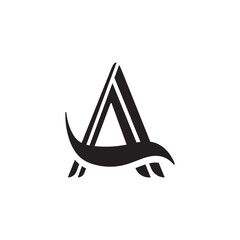 Letter A Vector Icon on White Background