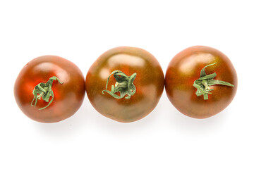 Fresh ripe tomatoes on white background