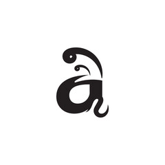 Letter A Vector Icon on White Background