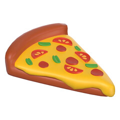 Pizza Slice 3D illustration Icon Foods and Drinks with Transparent Background
