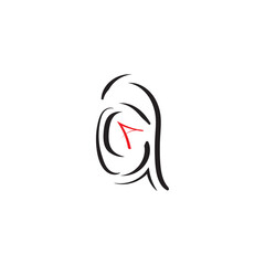 Letter A Vector Icon on White Background