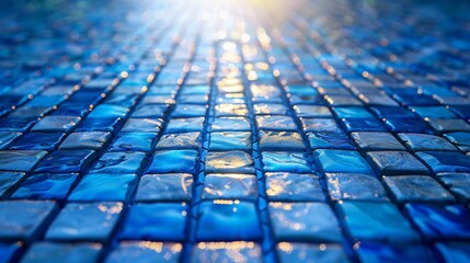 Blue Mosaic Pathway Leading to Light