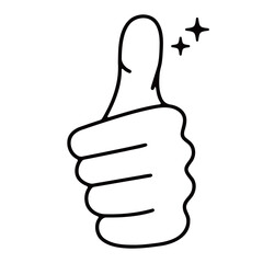 【OK！】グッドサイン！親指を立てて合格・いいね・好評価を表すイラスト素材