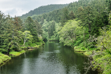 Yachats River in Yachats, Oregon Coast, USA