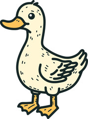 Cute duck cartoon isolated illustrations