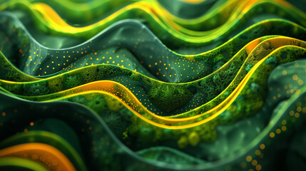 Obraz premium Intricate Neon Yellow Patterns on Vibrant Neon Green Background