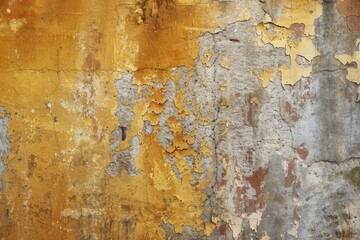 Ochre grungy wall backdrop or texture