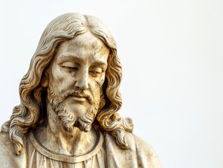 Obraz premium Close-up shot of a statue of Jesus, perfect for use in religious or inspirational contexts