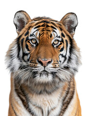 Fototapeta premium Close up bengal tiger isolated on transparent