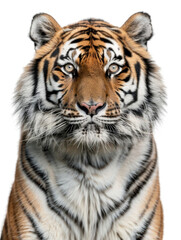 Fototapeta premium Close up bengal tiger isolated on transparent