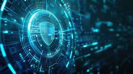 Fototapeta premium Cyber Security Shield - Digital Protection