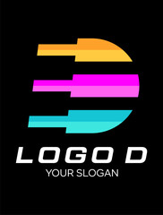 initial d colour idea vector logo design