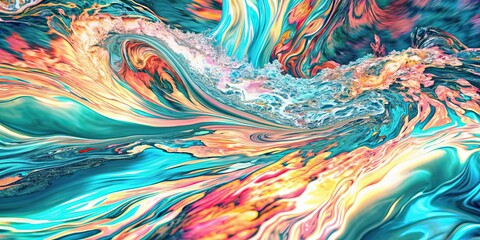 Abstract painting representing flowing water