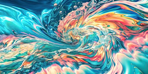 Abstract painting representing flowing water
