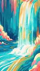 Abstract painting representing flowing water