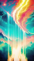Abstract painting representing flowing water
