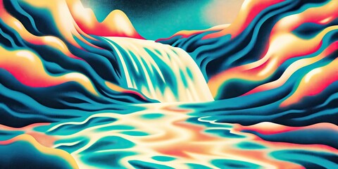Abstract painting representing flowing water