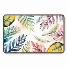 Watercolor, colorful painting of leaves and flowers. The colors are bright and vibrant, and the leaves are painted in a way that makes them look like they are in motion, mat