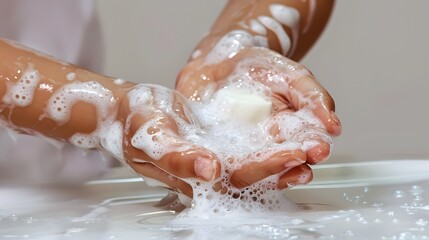 Thorough Hand Washing with Soap and Water for Personal Hygiene and Cleanliness