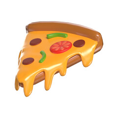 Sliced Pizza Culinary 3D illustration Icon Foods and Drinks with Transparent Background