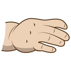 vector flat cute baby hand icon isolated on white background.