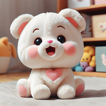 Un lindo y encantador osito de peluche de dos colores, muy bonito