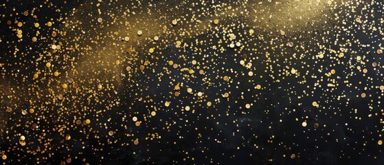 Gold glitter over black background