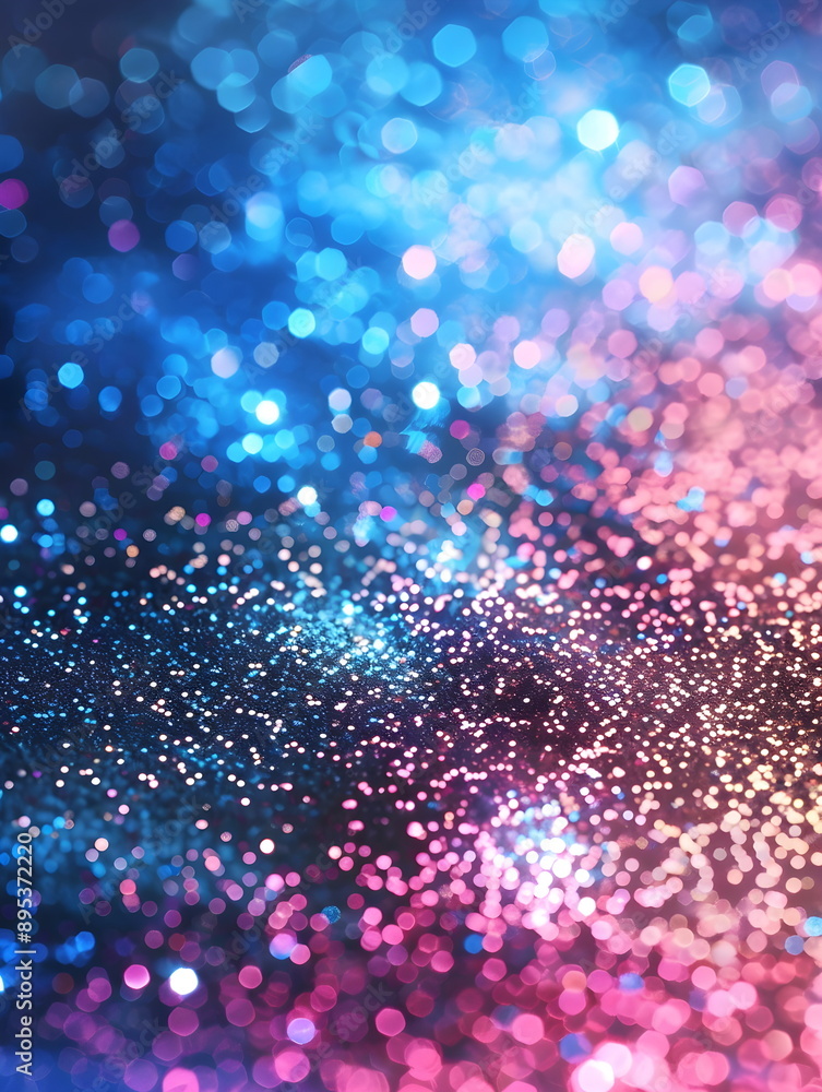 Poster the christmas background is filled with colorful rainbow sparkles, shimmering with the bokeh effect 