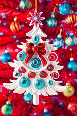 Christmas poster with Christmas tree. New year festive background