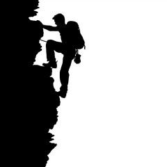 Epic Rock Climber Silhouette