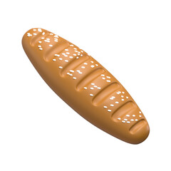 Loaf Bread 3D illustration Icon Foods and Drinks with Transparent Background