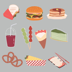 Street Food vector set