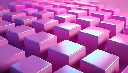Fototapeta premium 3D illustration of pink cubes