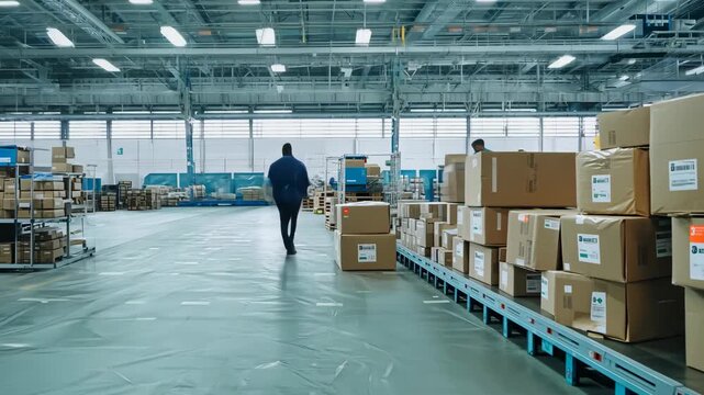Warehouse Hustle: Time Lapse of Workers Preparing Dispatch