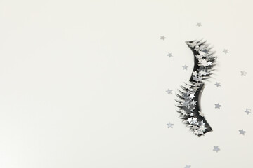 False eyelashes, concept of different makeup accessories