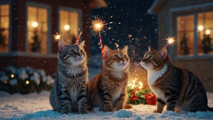 Naklejka premium tiger in the snow