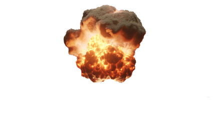 Fototapeta premium nuclear explosions and mushroom cloud isolated on transparent background - Generative AI