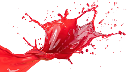 Red splash isolated on white background.